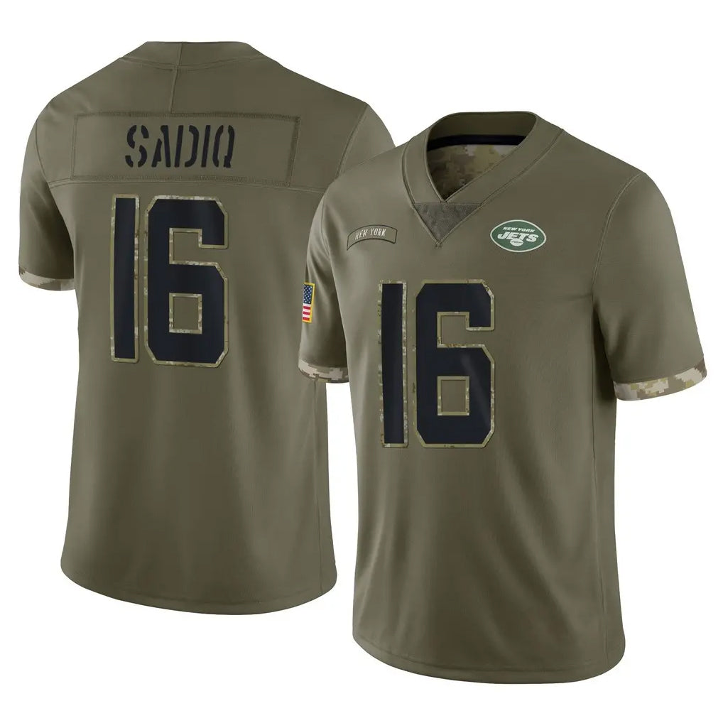 NY.Jets #16 Kenyon Sadiq Player Olive Salute To Service Limited Mdoa Stitched Jerseys