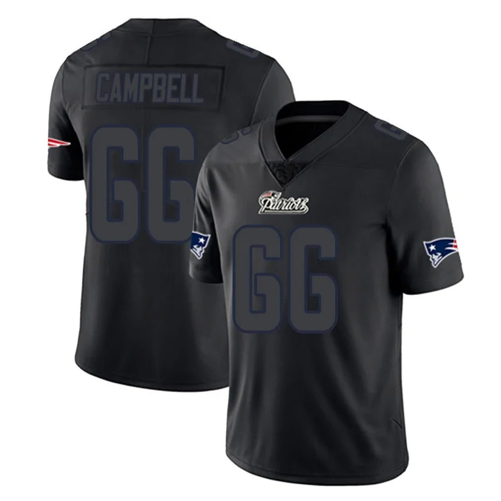 NE.Patriots #66 Will Campbell Player Black Impact LImited Home Game Mdoa Stitched Jerseys