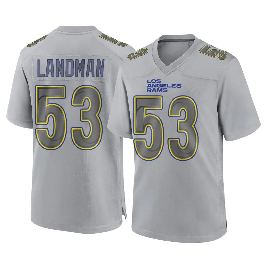 LA.Rams #53 Nate Landman Player Gray Atmosphere Fashion Home Game Mdoa Stitched Jerseys