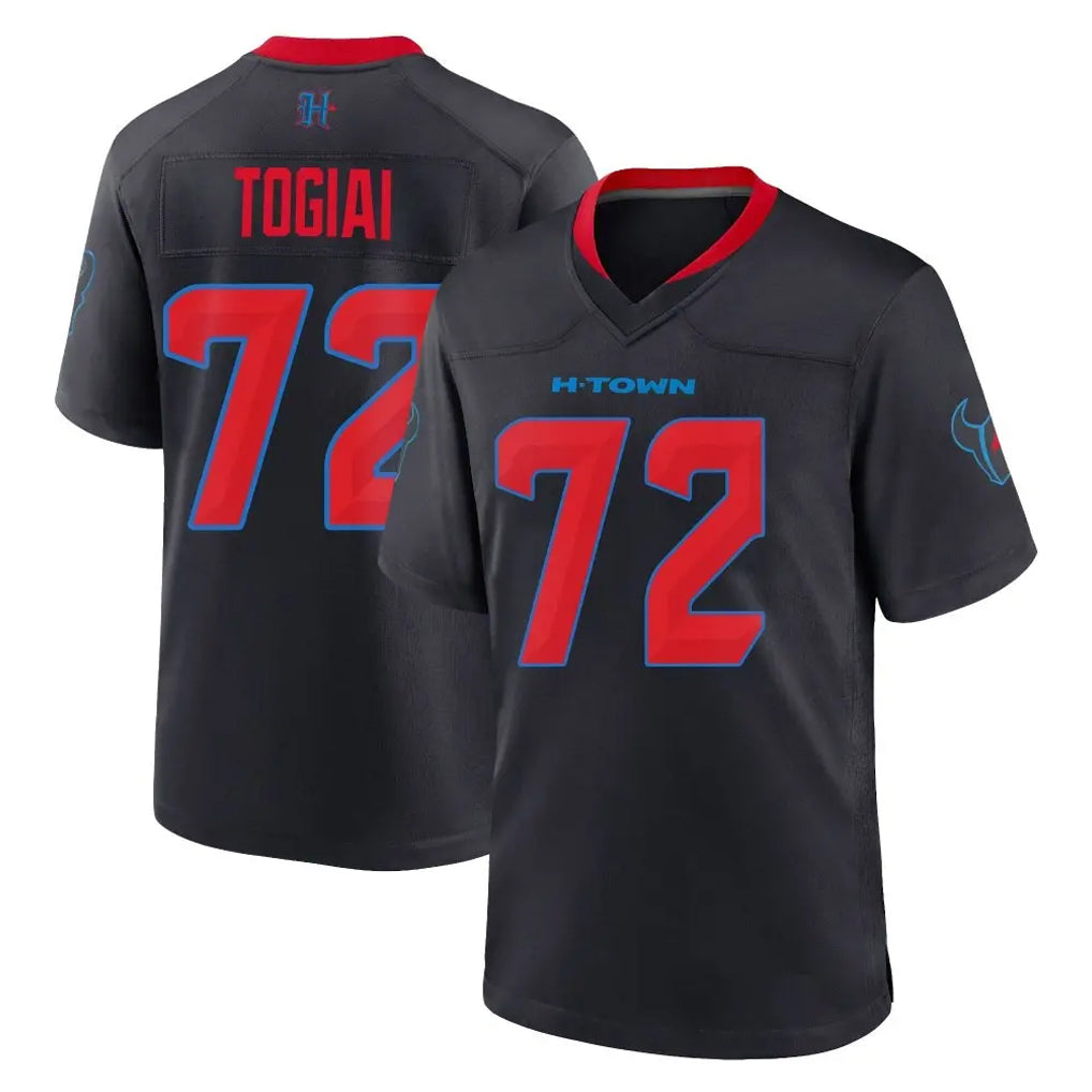 H.Texans #72 Tommy Togiai Player Navy 2nd Alternate Home Game Mdoa Stitched Jerseys