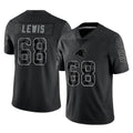 C.Panthers #68 Damien Lewis Player Black Limited Reflective Game Mdoa Stitched Jerseys