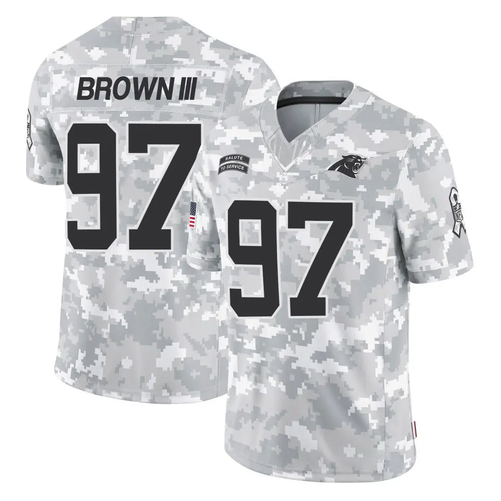 C.Panthers #97 Bobby Brown III Player Arctic Camo Salute to Service Limited Game Mdoa Stitched Jerseys