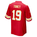 Mdoa KC.Chiefs #19 Kadarius Toney Red Game Player Jersey