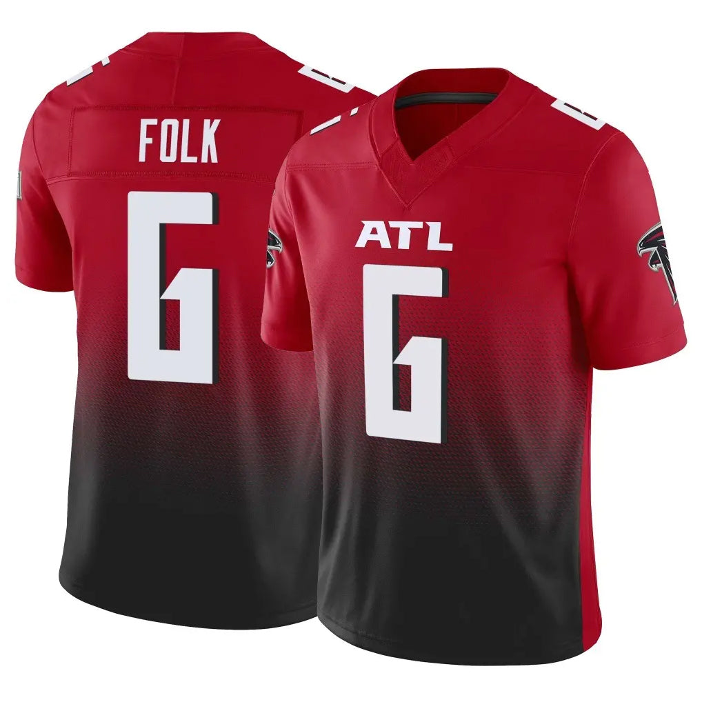 A.Falcons #6 Nick Folk Player Red Vapor F.U.S.E. Limited Home Game Mdoa Stitched Jerseys