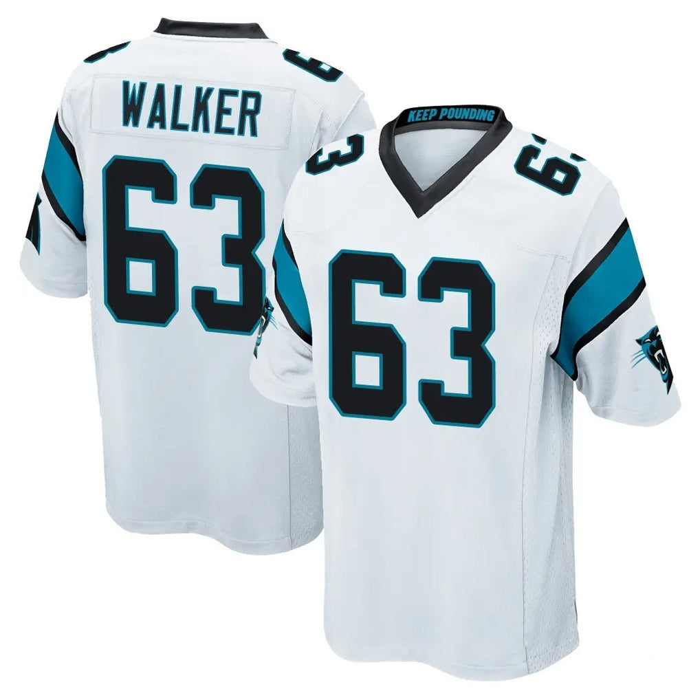 C.Panthers #63 Rasheed Walker Player White Game Mdoa Stitched Jerseys