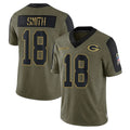 GB.Packers #18 Jonnu Smith Player Olive Salute To Service Limited Game Mdoa Stitched Jerseys
