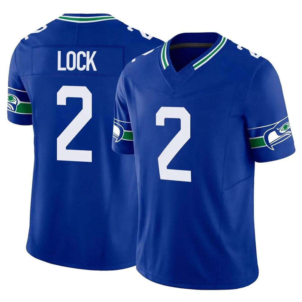 S.Seahawks #2 Drew Lock Player Royal Limited Throwback Vapor F.U.S.E. Home Game Mdoa Stitched Jerseys