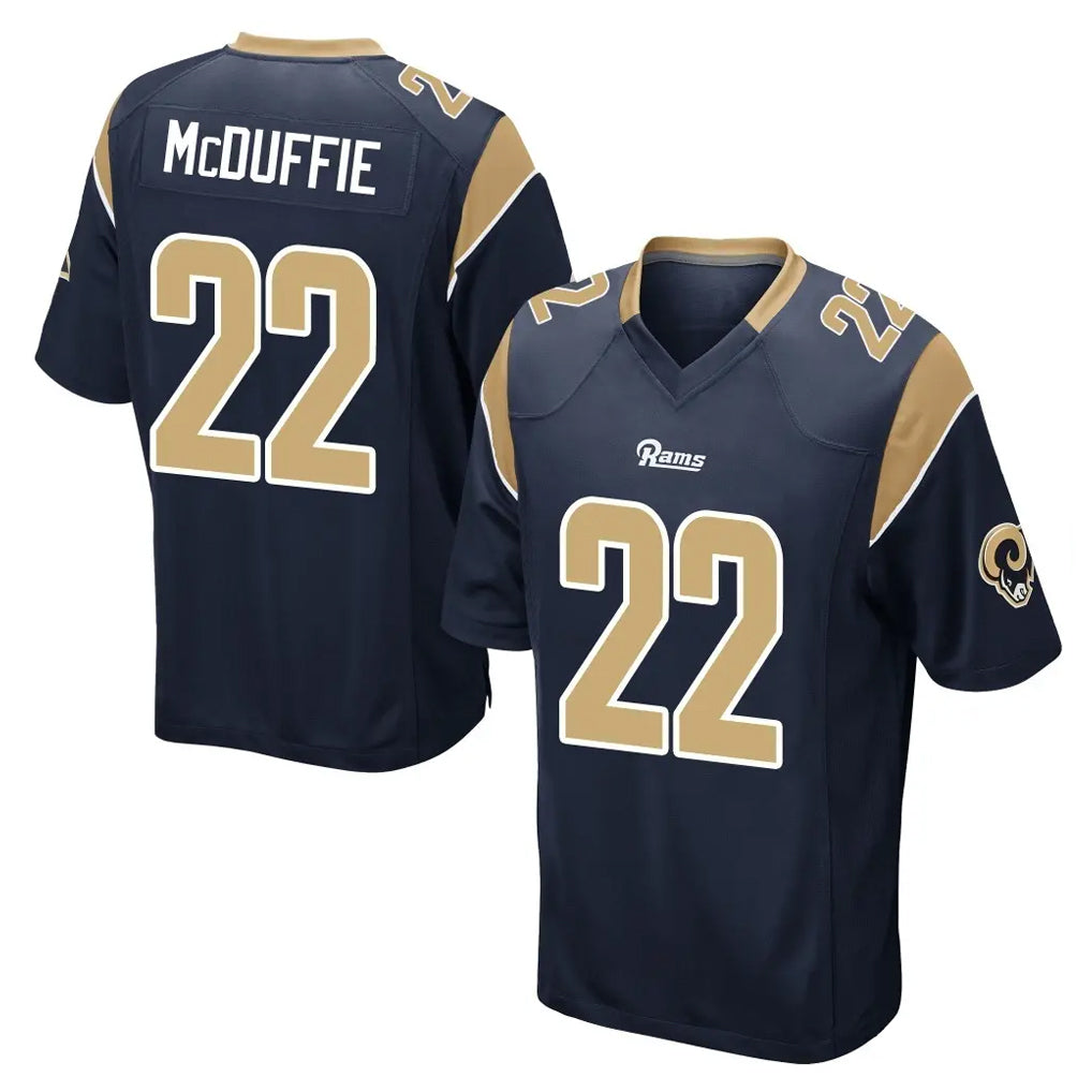 LA.Rams #22 Trent McDuffie Player Navy Home Game Mdoa Stitched Jerseys