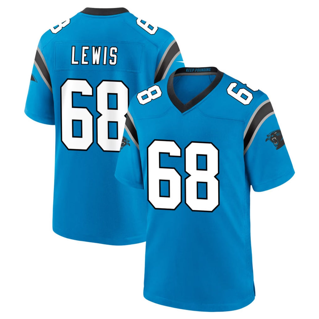 C.Panthers #68 Damien Lewis Player Blue Home Game Mdoa Stitched Jerseys