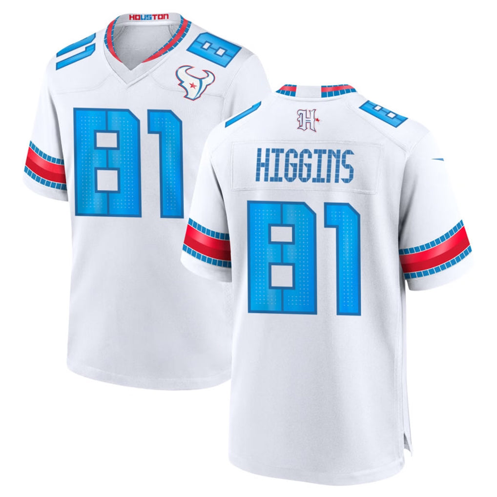H.Texans #81 Jayden Higgins Player Whtie 2026 Rivalries Vapor Home Game Mdoa Stitched jerseys