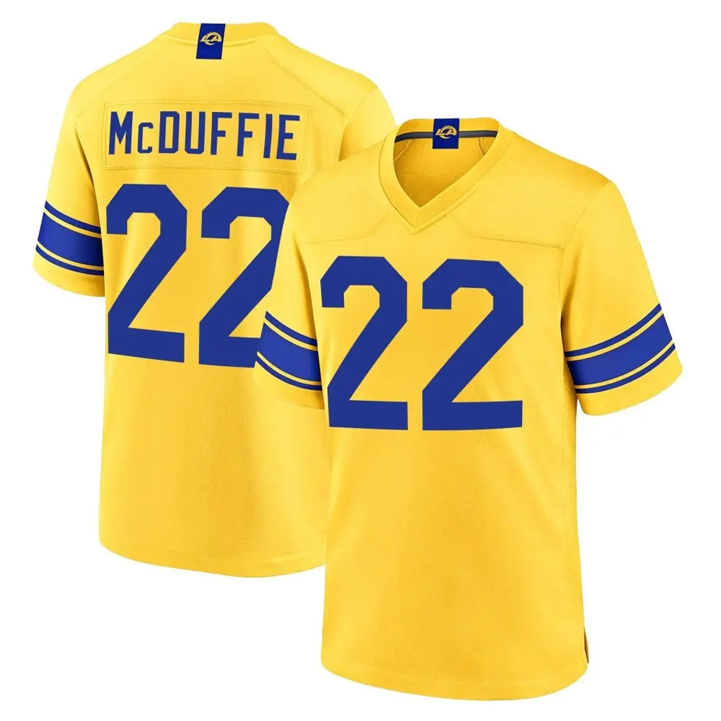 LA.Rams #22 Trent McDuffie Player Gold Classic Sol Home Game Mdoa Stitched Jerseys