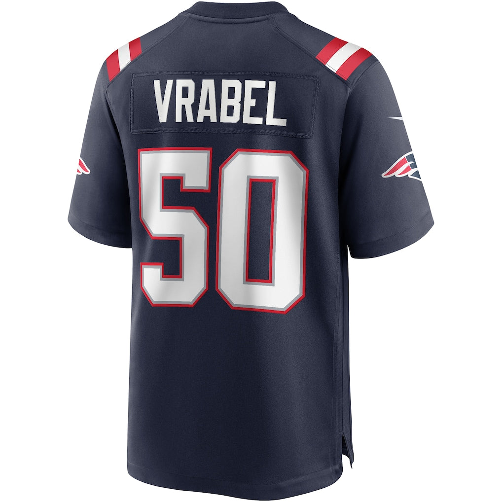 Mdoa NE.Patriots #50 Mike Vrabel Navy Game Retired Player Jersey