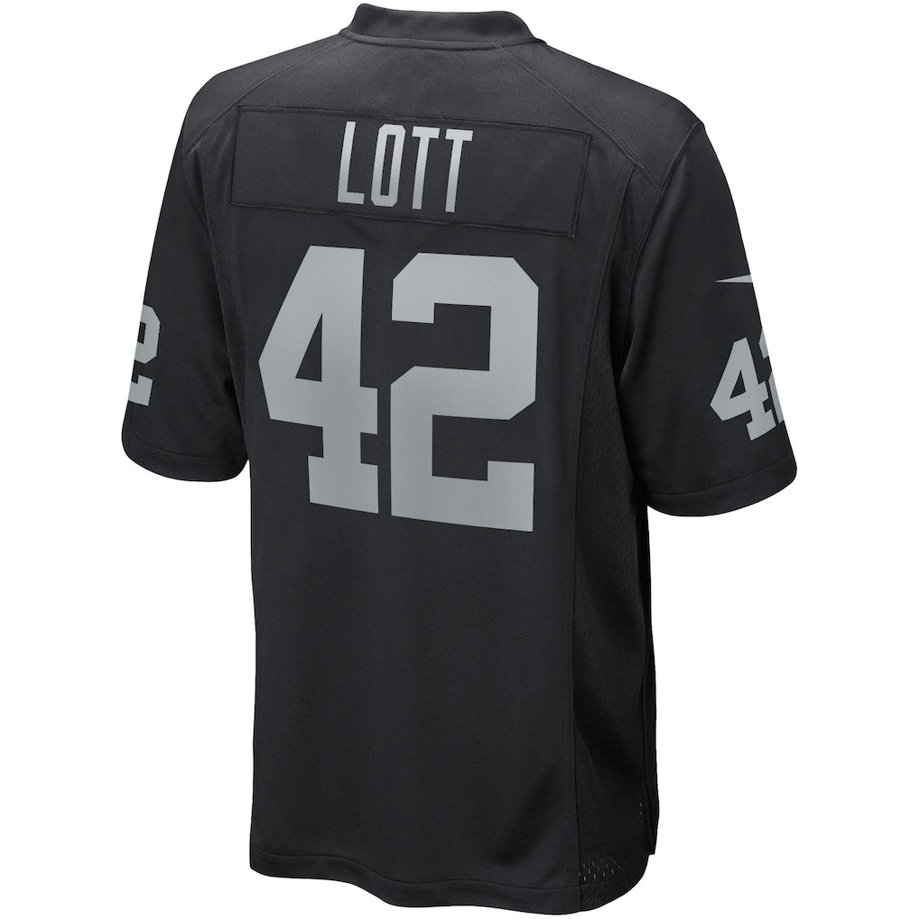 Mdoa LV.Raiders #42 Ronnie Lott Black Game Retired Player Jersey