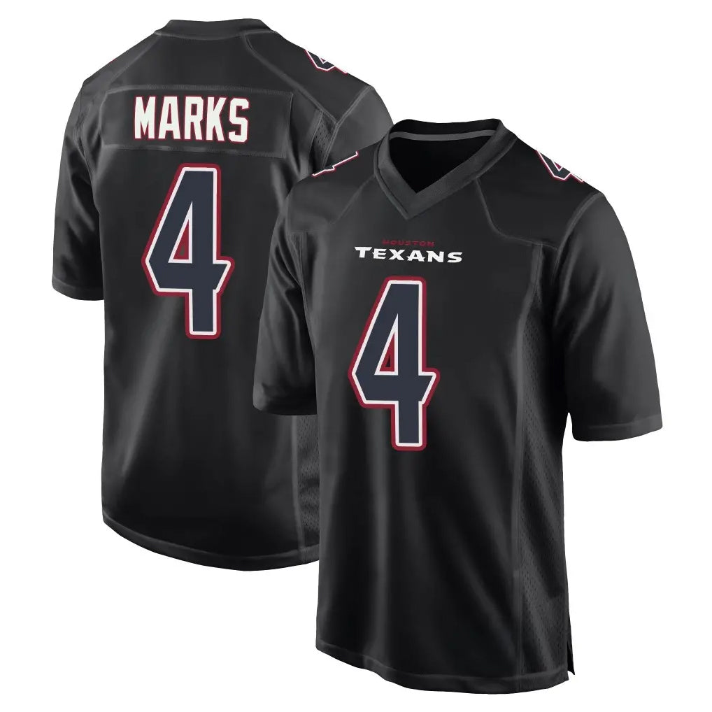 H.Texans #4 Woody Marks Player Black Fashion Home Game Mdoa Stitched Jerseys