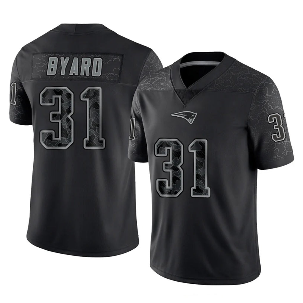 NE.Patriots #31 Kevin Byard Player Black Reflective LImited Home Game Mdoa Stitched Jerseys