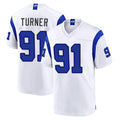 LA.Rams #91 Kobie Turner Player White Fearsome Home Game Mdoa Stitched Jerseys