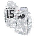 B.Bills #15 Greg Rousseau Player Arctic Camo Salute to Service Hoodies Mdoa Stitched Jerseys
