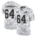 B.Bills #64 O'Cyrus Torrence Player Arctic Camo Salute to Service Limited Game Mdoa Stitched Jerseys