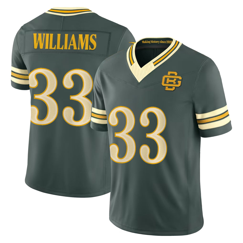 GB.Packers #33 Evan Williams Player Green Limited 2026 Rivalries Collection Home Game Mdoa Stitched Jerseys