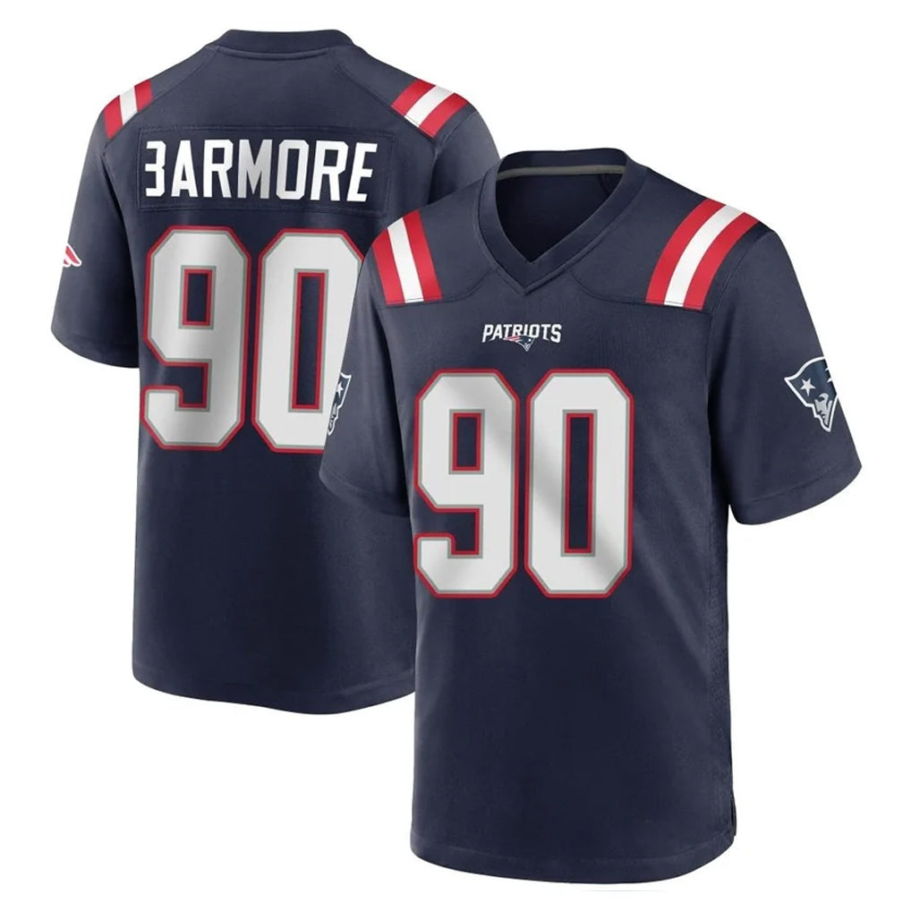 NE.Patriots #90 Christian Barmore Player Navy Home Game Mdoa Stitched Jerseys
