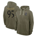 B.Ravens #95 Tavius Robinson Player Olive Salute to Service Hoodie Mdoa Stitched Jerseys