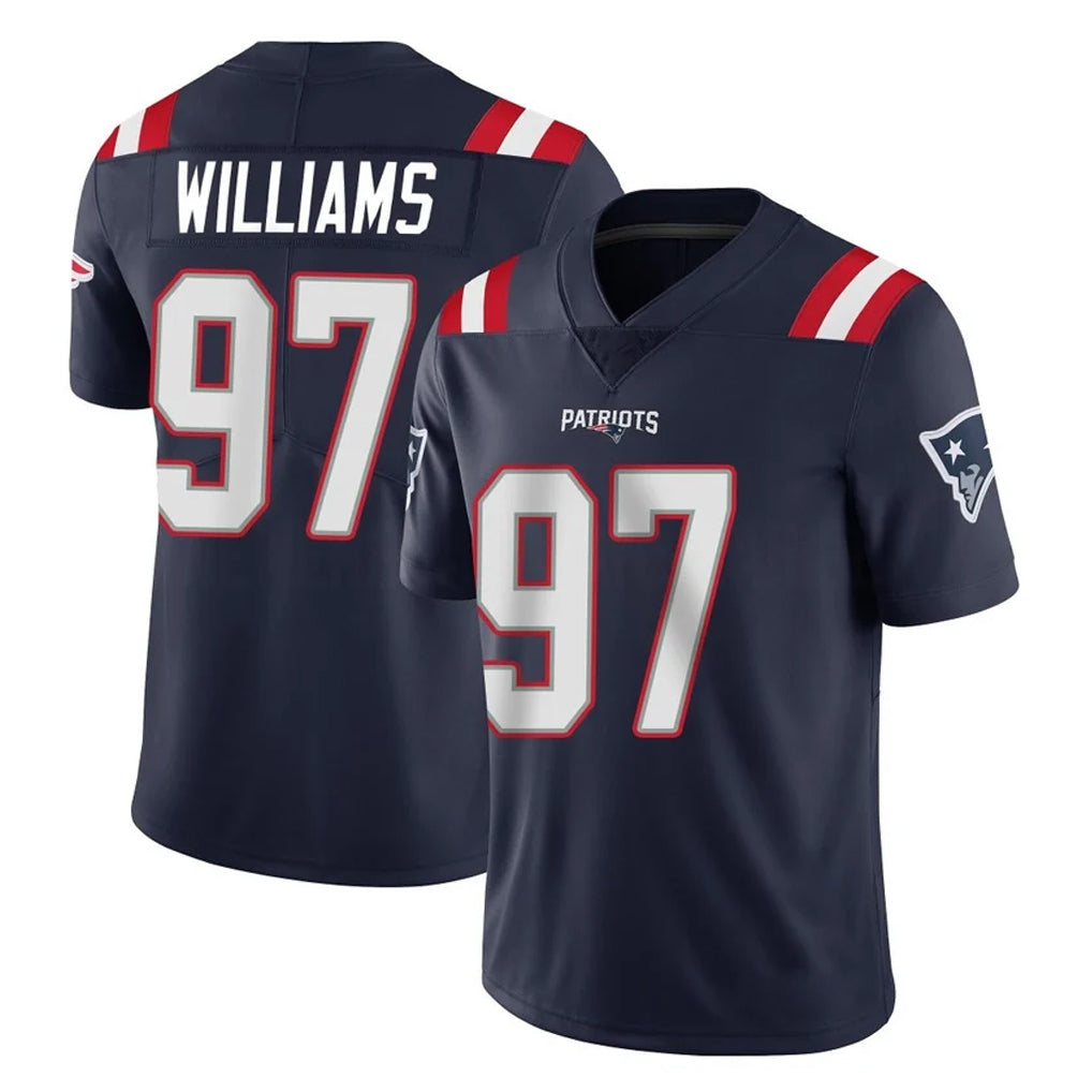 NE.Patriots #97 Milton Williams Player Navy Vapor Untouchable Home Game Mdoa Stitched Jerseys
