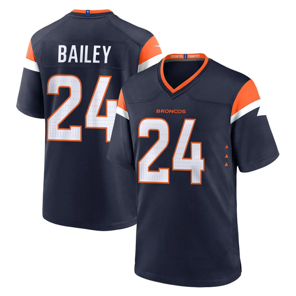 D.Broncos #24 Champ Bailey Player Navy Home Game Mdoa Stitched Jerseys