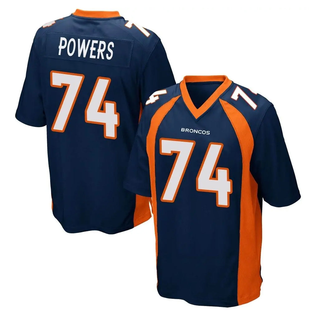 D.Broncos #74 Ben Powers Player Navy Game Mdoa Stitched Jerseys