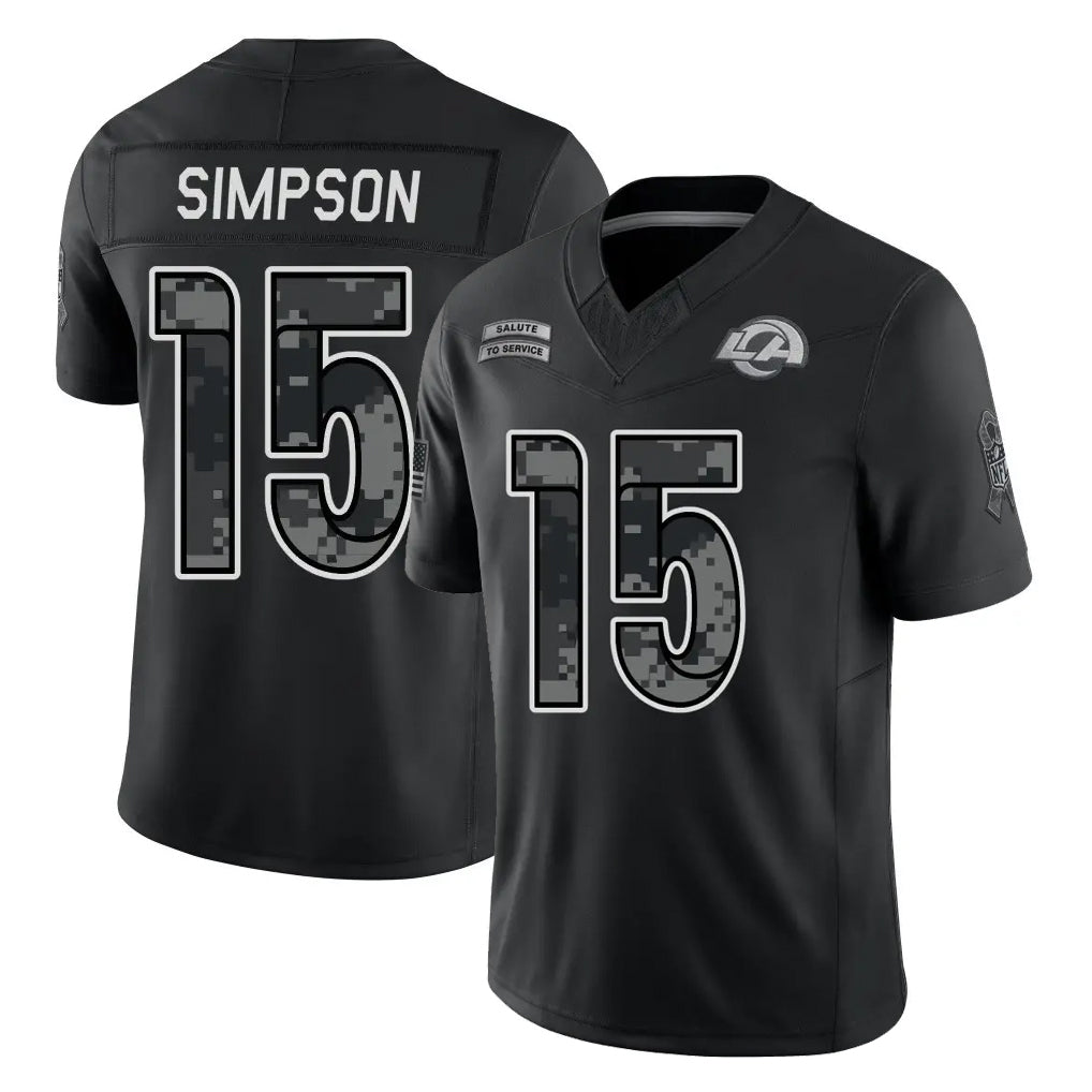 LA.Rams #15 Ty Simpson Player Black Limited 2026 Salute to Service Home Game Mdoa Stitched Jerseys