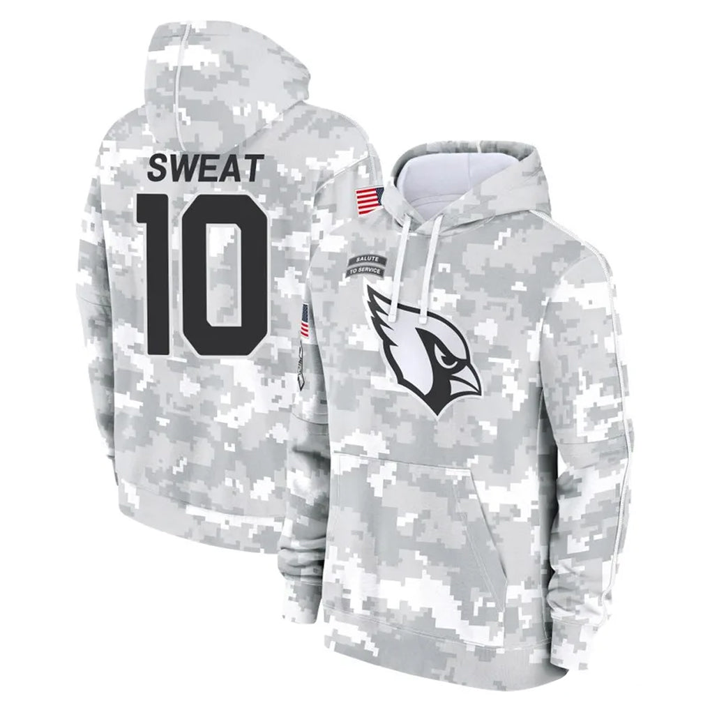 A.Cardinals #10 Josh Sweat Player Arctic Camo Limited Salute to Service Pullover Hoodies Game Mdoa Stitched Jerseys