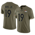 D.Broncos #19 Marvin Mims Jr. Player Olive Salute To Service Limited Mdoa Stitched Jerseys
