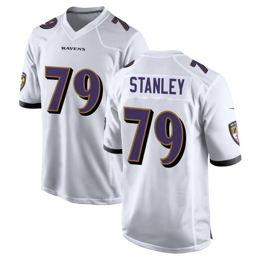 B.Ravens #79 Ronnie Stanley Player White Home Game Mdoa Stitched Jerseys