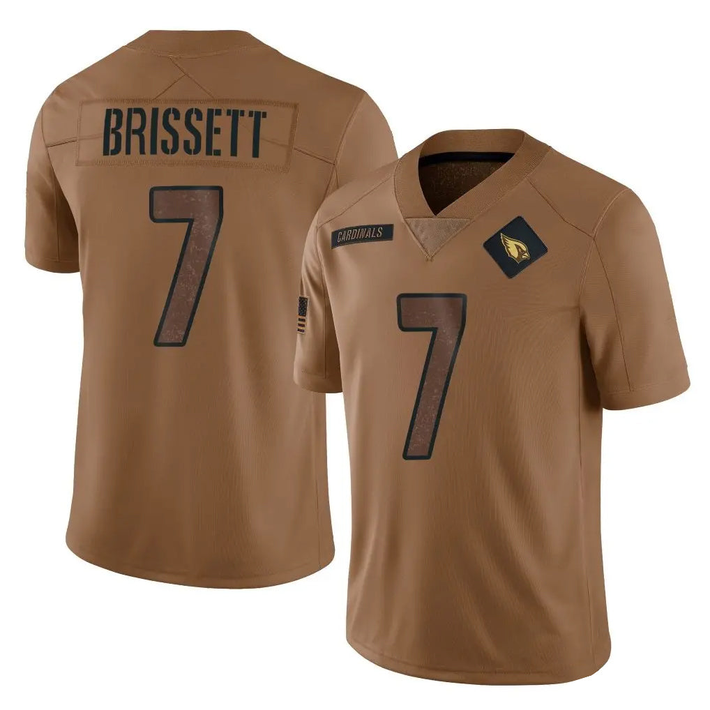 A.Cardinals #7 Jacoby Brissett Player Brown Limited Salute To Service Home Game Mdoa Stitched Jerseys