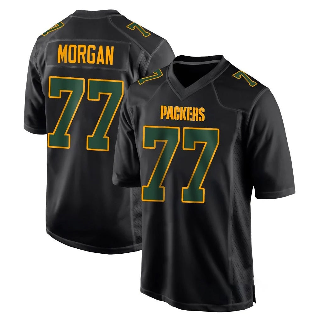 GB.Packers #77 Jordan Morgan Player Black Fashion Home Game Mdoa Stitched Jerseys