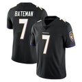 B.Ravens #7 Rashod Bateman Player Black Vapor Untouchable Limited Home Game Mdoa Stitched Jerseys