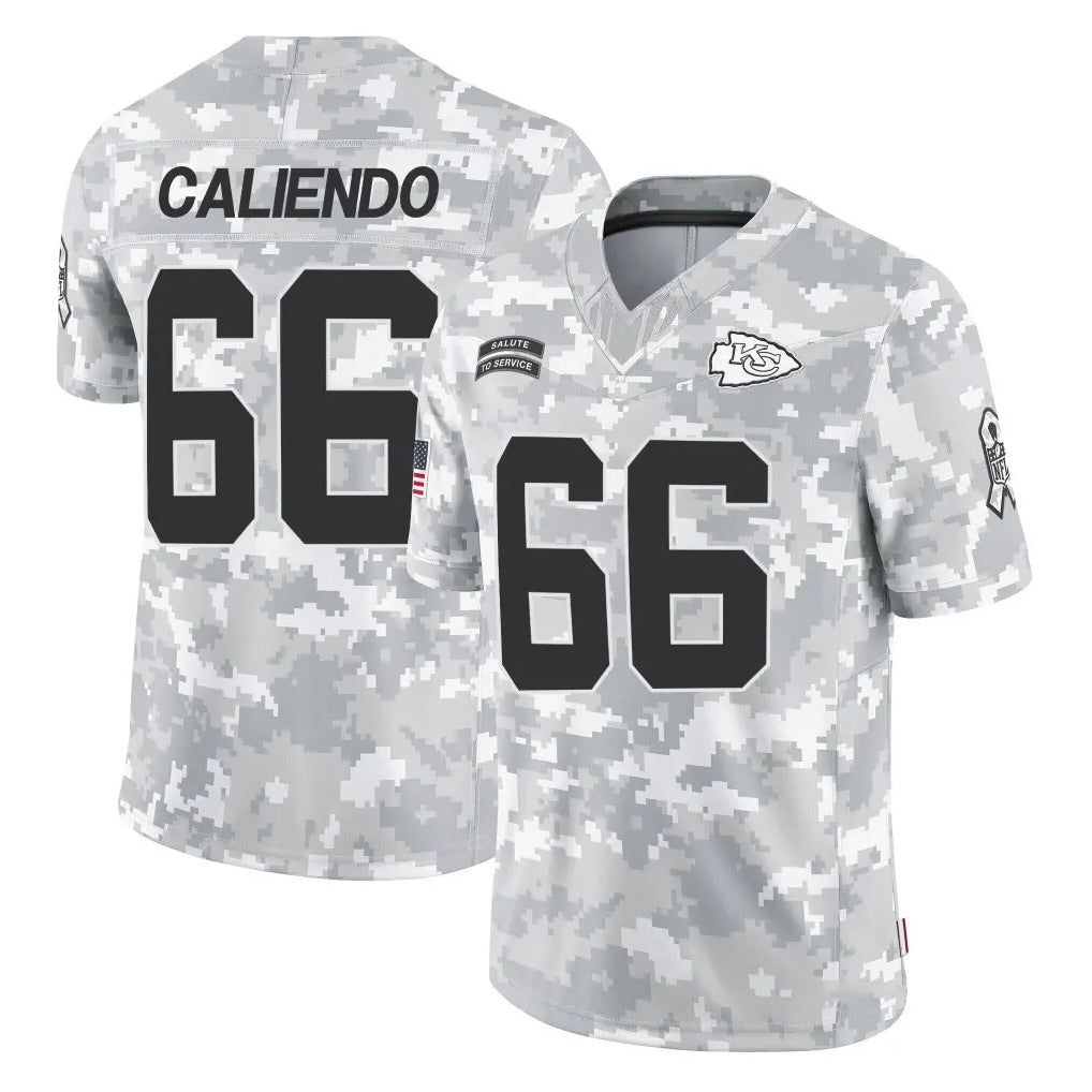 KC.Chiefs #66 Mike Caliendo Player Arctic Camo Salute To Service Limited Game Stitched Jerseys