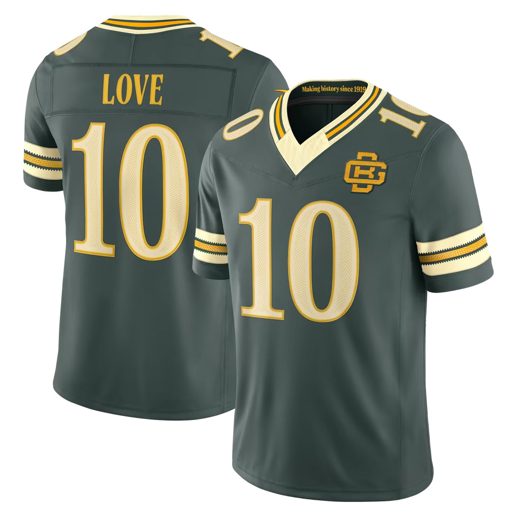 GB.Packers #10 Jordan Love Player Green Limited 2026 Rivalries Collection Home Game Mdoa Stitched Jerseys