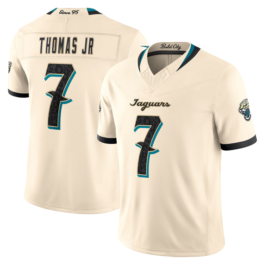 J.Jaguars #7 Brian Thomas Jr. Player Natural Limited 2026 Rivalries Collection Game Mdoa Stitched Jerseys