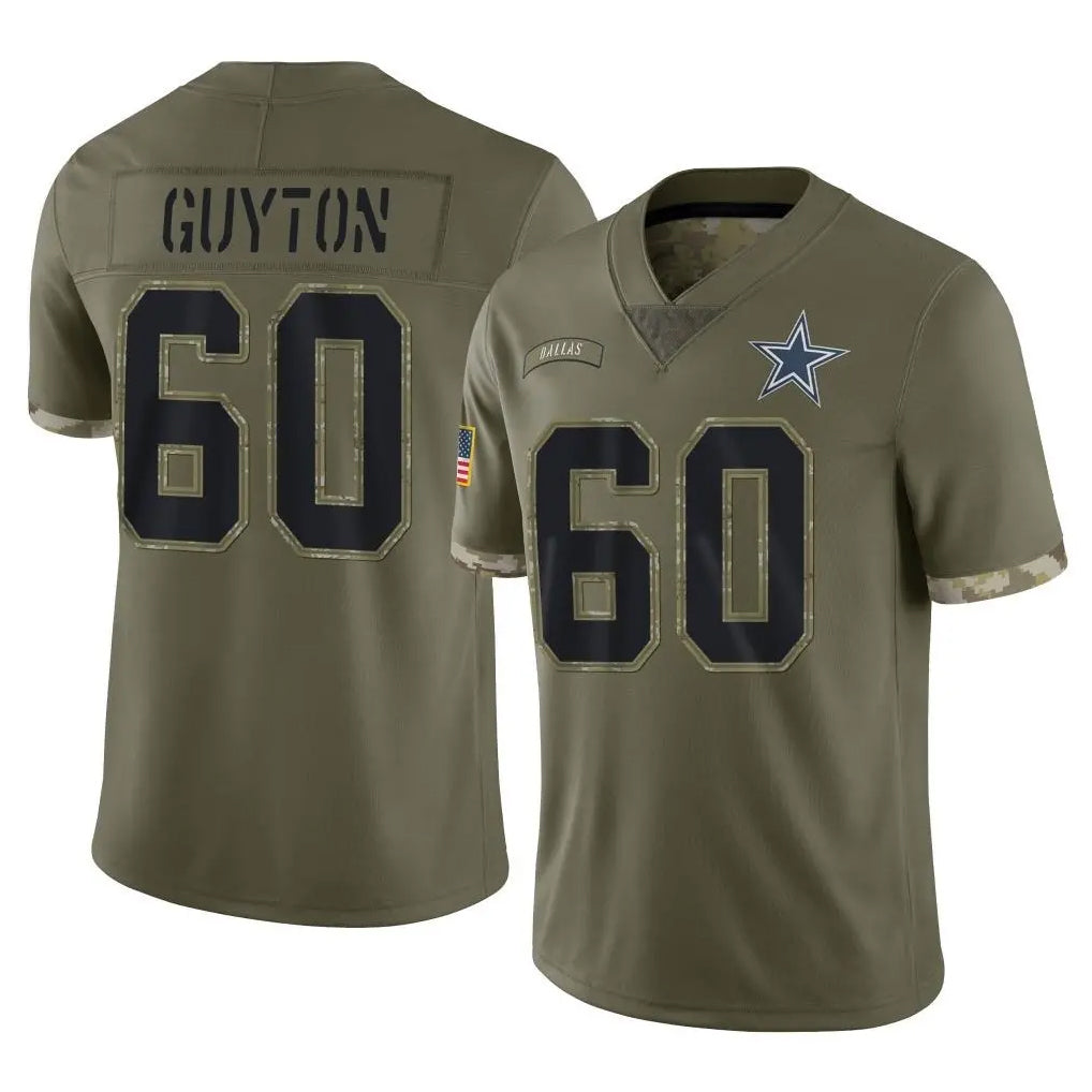 D.Cowboys #60 Tyler Guyton Player Olive Salute to Service Limited Game Mdoa Stitched Jerseys