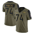 D.Broncos #74 Ben Powers Player Olive Salute To Service Limited Game Mdoa Stitched Jerseys