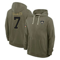 NO.Saints #7 Jonas Sanker Player Olive Salute to Service Pullover Hoodies Limited Mdoa Stitched Jerseys