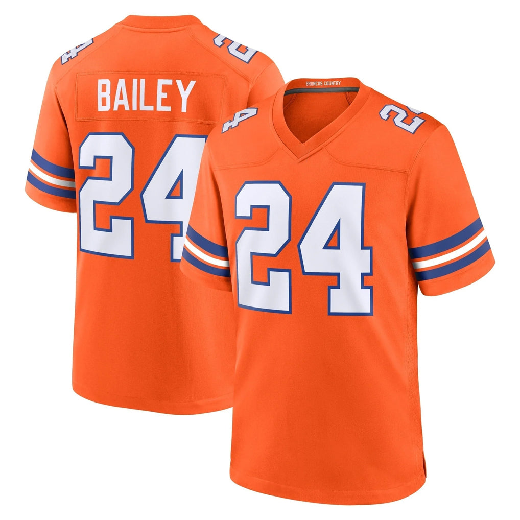 D.Broncos #24 Champ Bailey Player Orange Alternate Collection Throwback Game Mdoa Stitched Jerseys