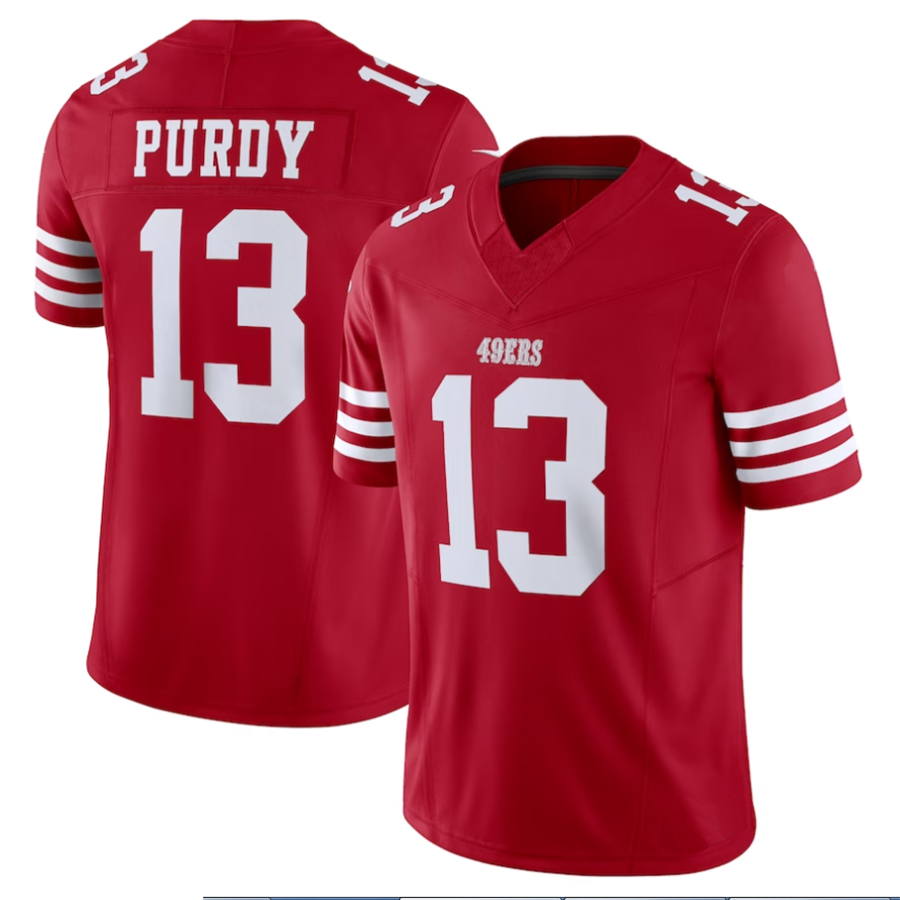Mdoa SF.49ers #13 Brock Purdy Player Scarlet Vapor F.U.S.E. Limited Stitched Jerseys