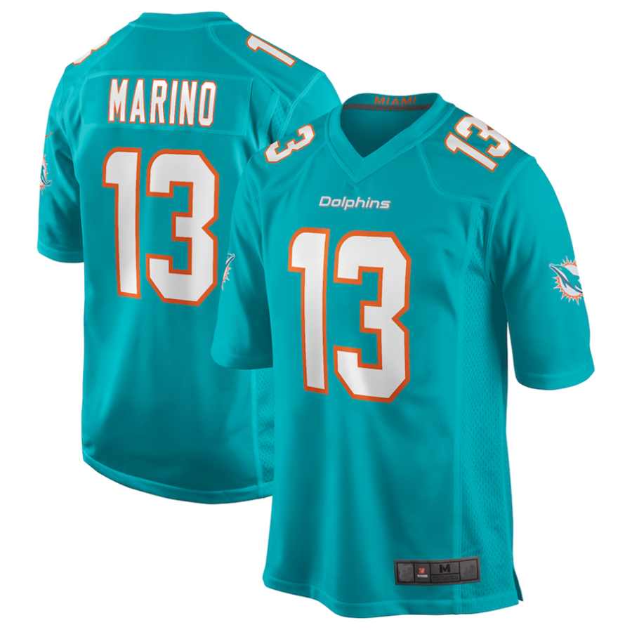 Mdoa #13 Dan Marino M.Dolphins Aqua Game Retired Stitched Jerseys