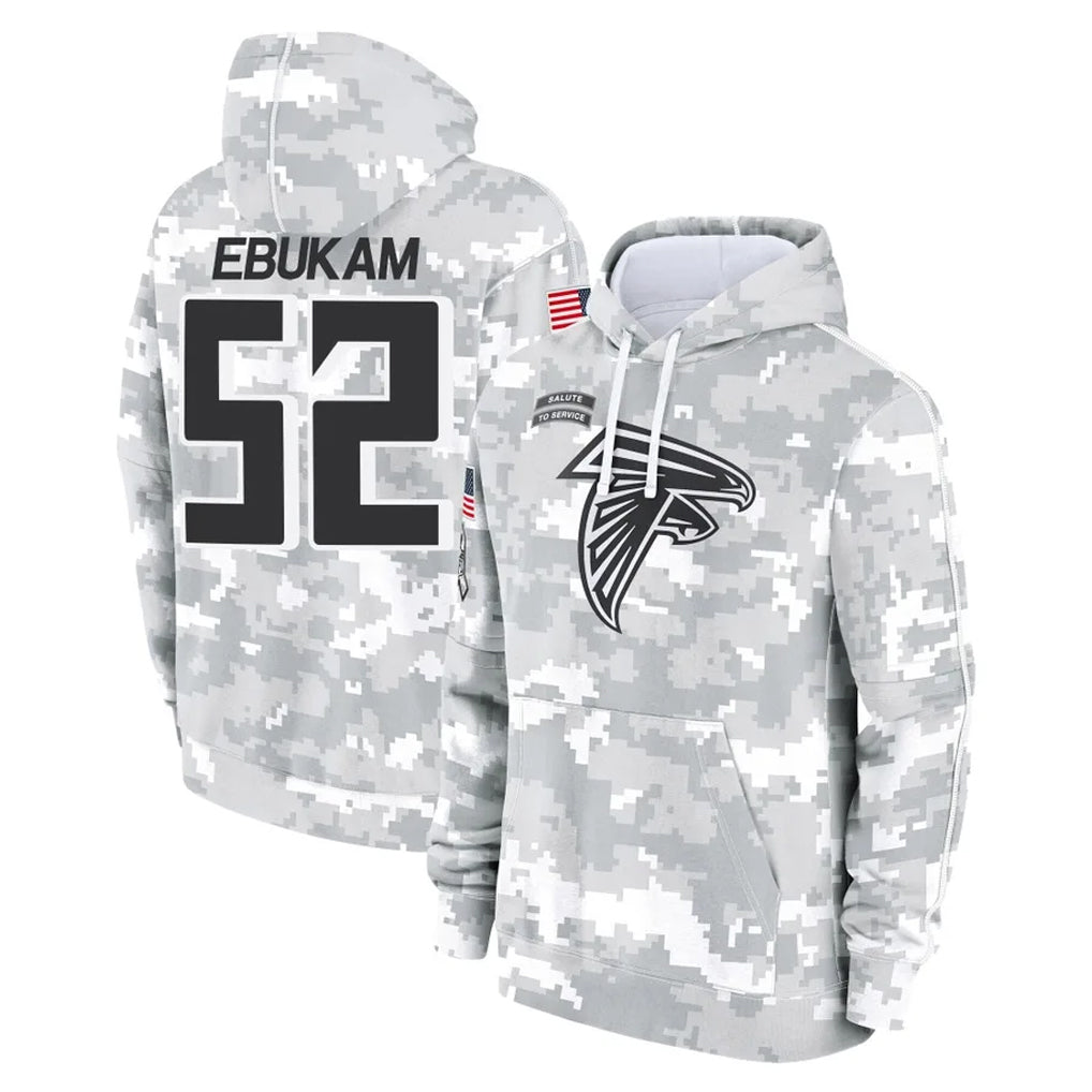 A.Falcons #52 Samson Ebukam Player Camo Arctic Salute to Service Hoodies Limited Mdoa Stitched Jerseys