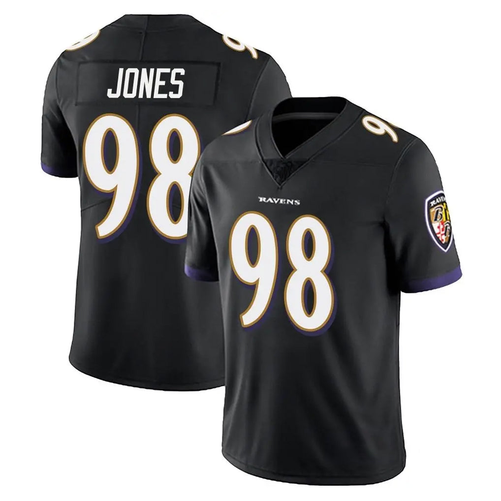 B.Ravens #98 Travis Jones Player Black Vapor Untouchable Limited Home Game Mdoa Stitched Jerseys