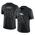 D.Broncos #93 D.J. Jones Player Black Reflective Limited Mdoa Stitched Jerseys