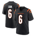 C.Bengals #6 Brian Cook Player Black Home Game Mdoa Stitched Jerseys