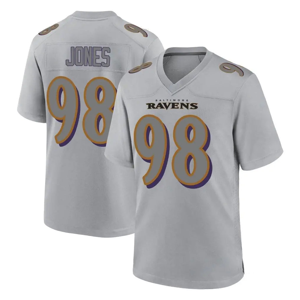 B.Ravens #98 Travis Jones Player Gray Color Rush Vapor Untouchable Game Mdoa Stitched Jerseys