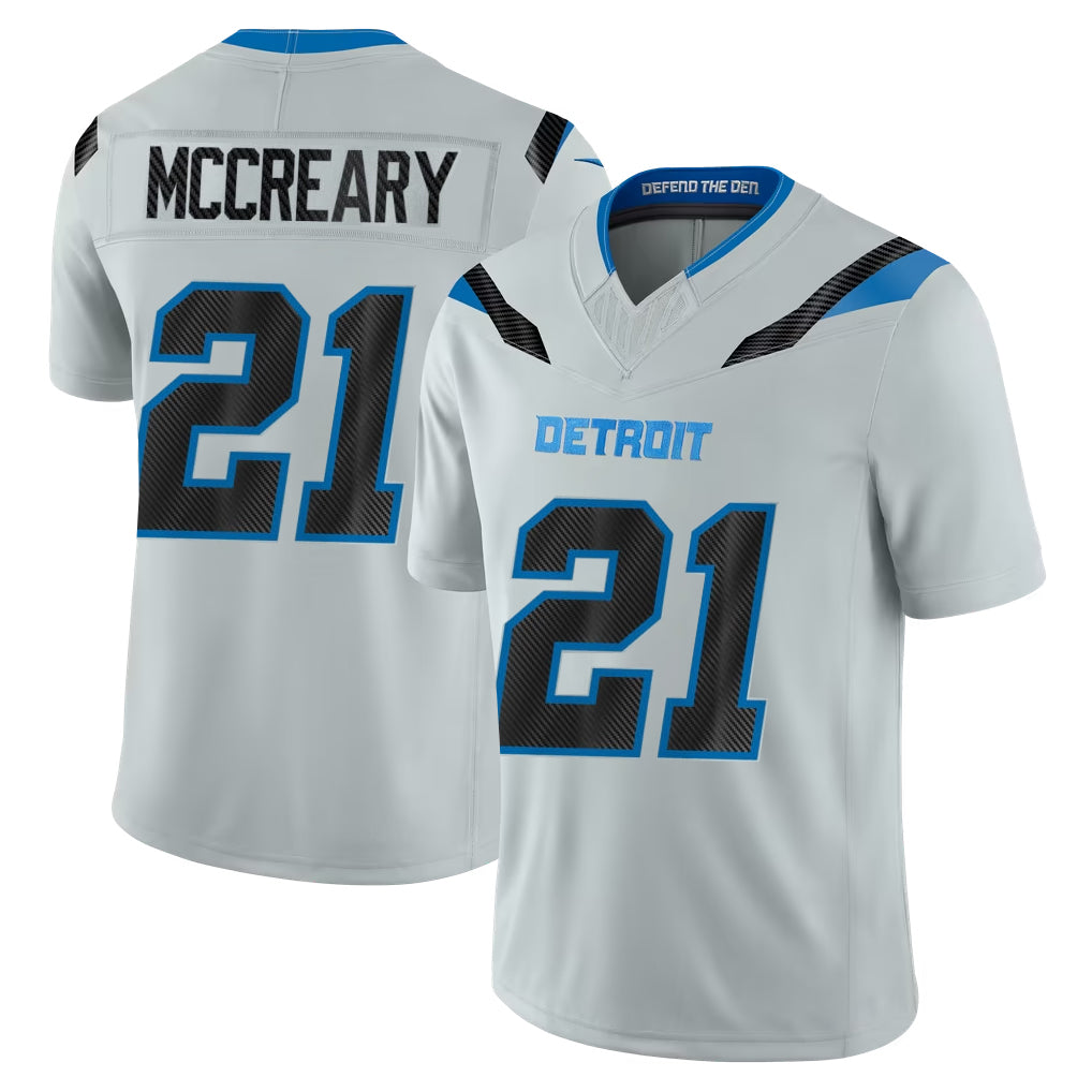 D.Lions #21 Roger McCreary Player Silver Limited 2026 Rivalries Collection Home Game Mdoa Stitched Jerseys